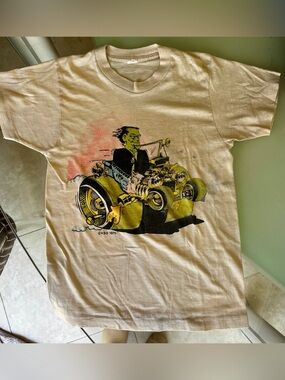 1975 “HOT ROD Frankstein”by Ed Roth KSO - Baby Cropped T Shirt - 1 OF a KIND